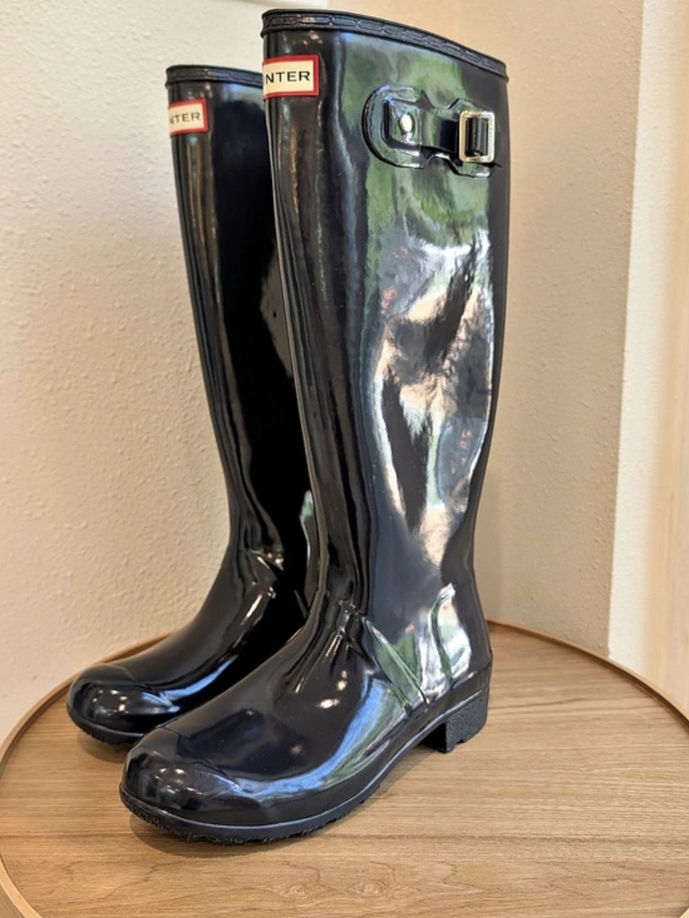 Hunter Original Tall Gloss Rain Boots in Dark Navy NWOT